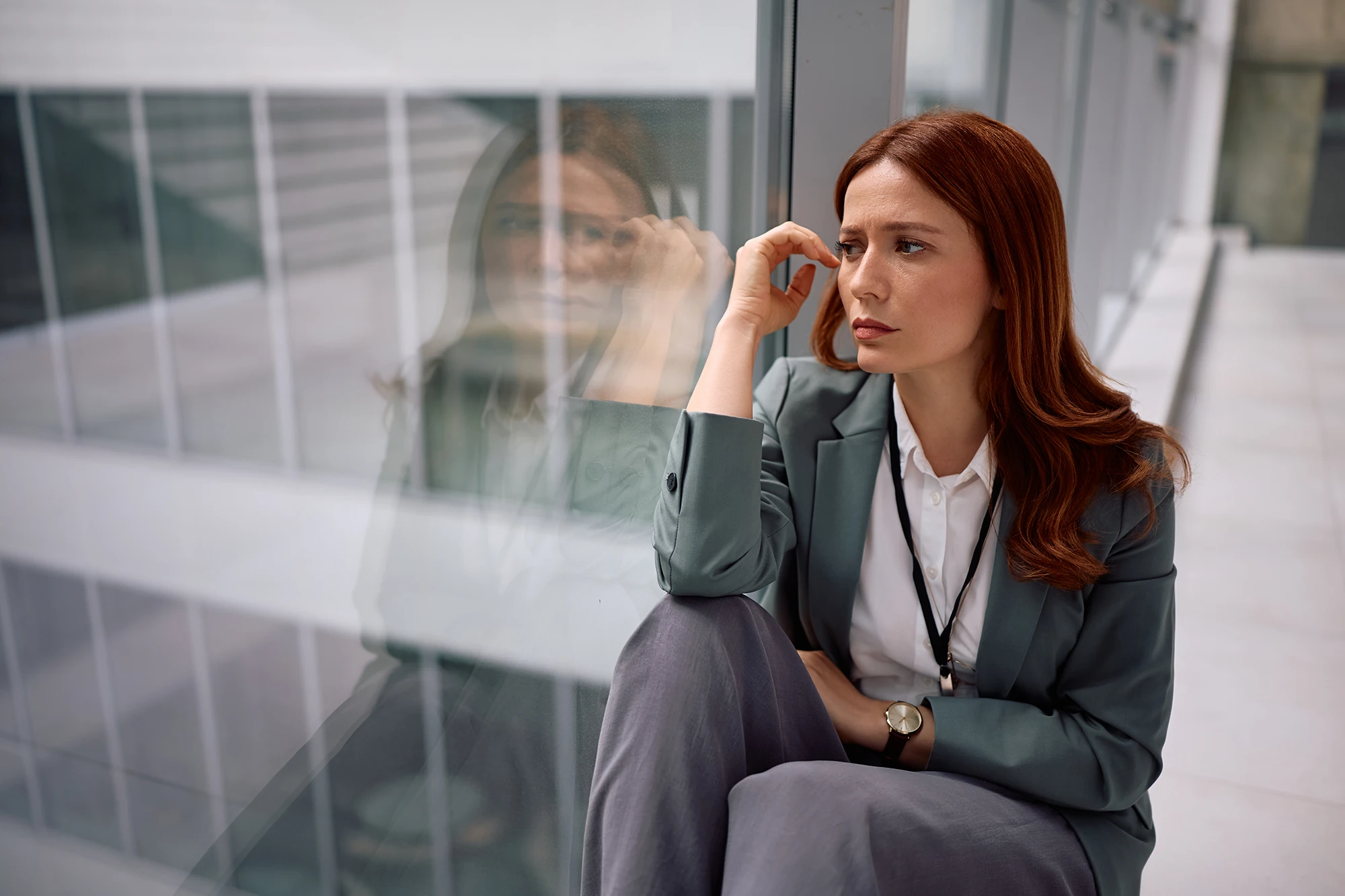 office worker woman needing legal help