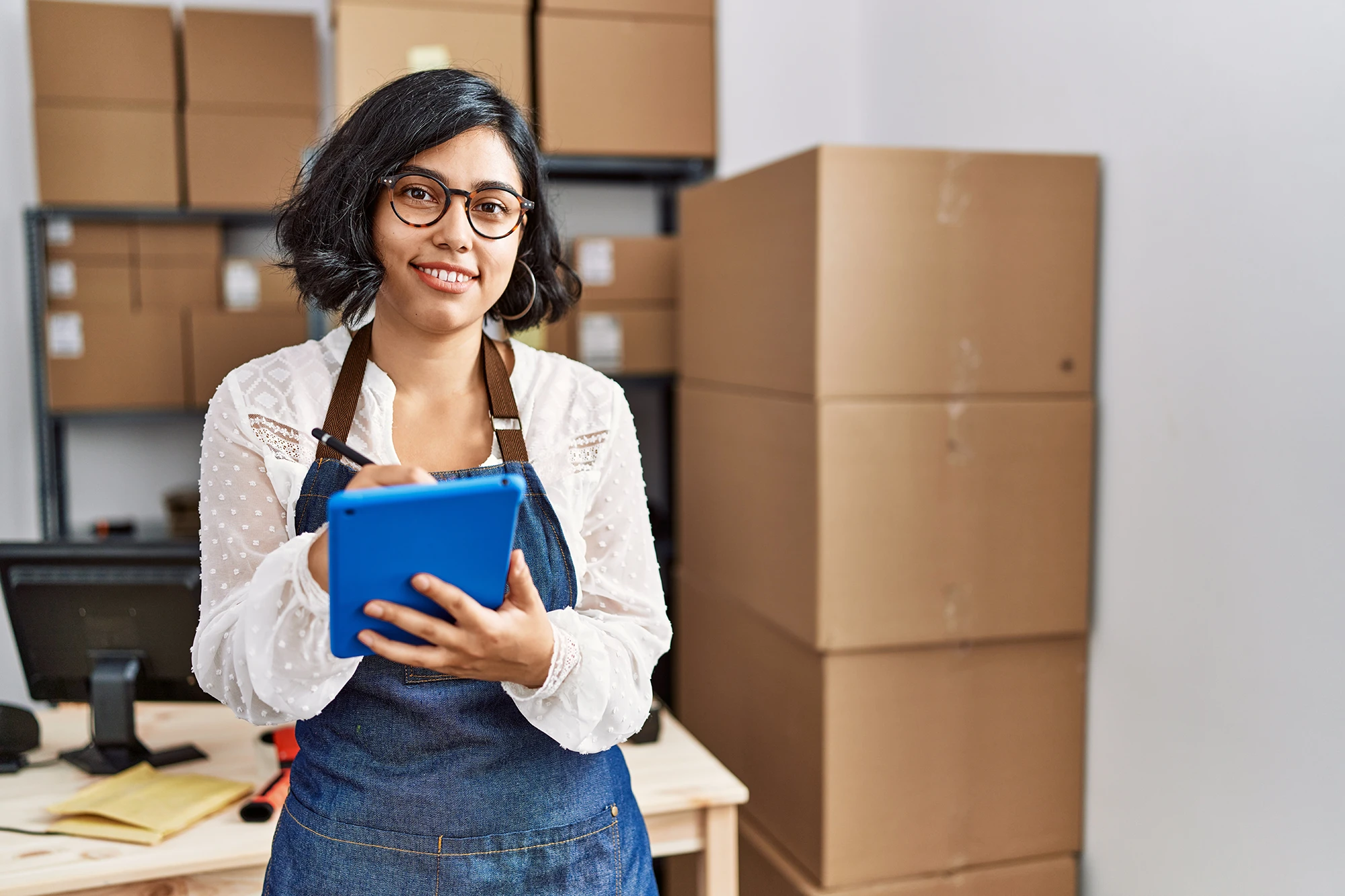 small business owner woman seeking legal counsel advice